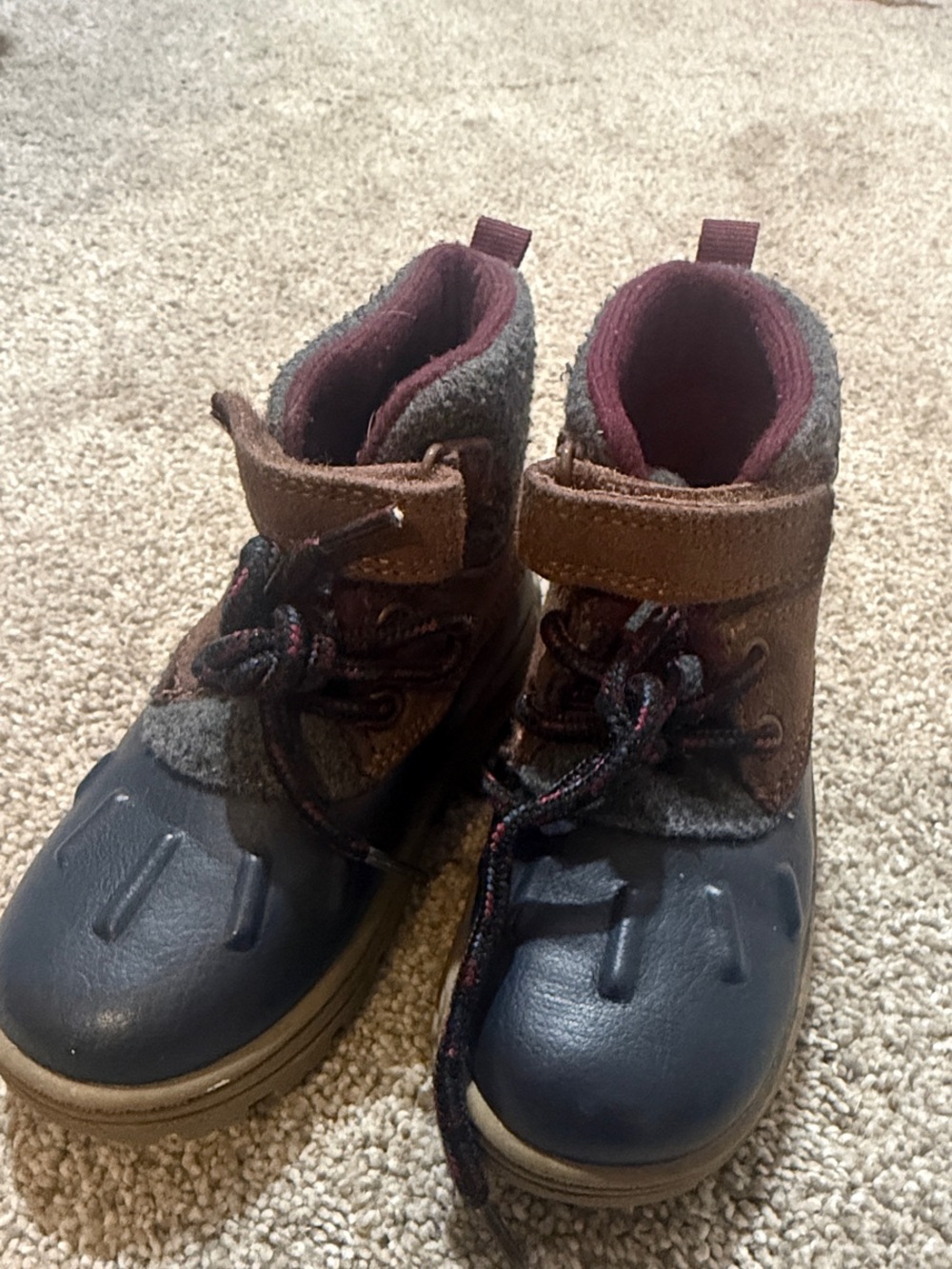 Carter's Navy and Brown Kids Winter Boots